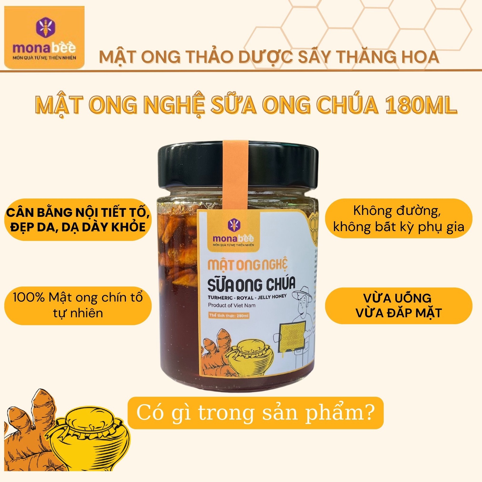 Phân Tích Công Dụng của Mật Ong Nghệ Sữa Ong Chúa Monabee đối với Sức Khỏe
