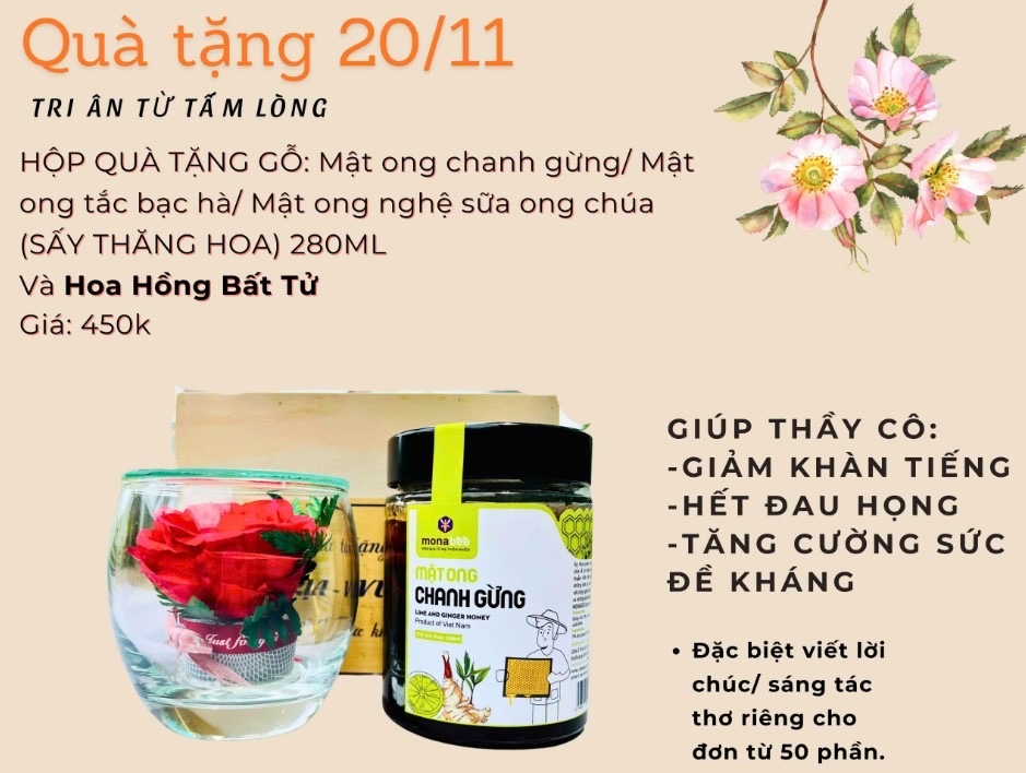 Set Quà Mật Ong Chanh Gừng Monabee – Món Quà Sức Khỏe Ý Nghĩa Tặng Ngày 20-11